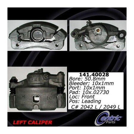 Centric Semi-Loaded Brake Caliper, Parts, 141.40028 141.40028